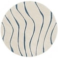 thumbnail image 4 of SAFAVIEH Florida Tabitha Geometric Waves Shag Area Rug, Cream/Blue, 5' x 5' Round, 4 of 8