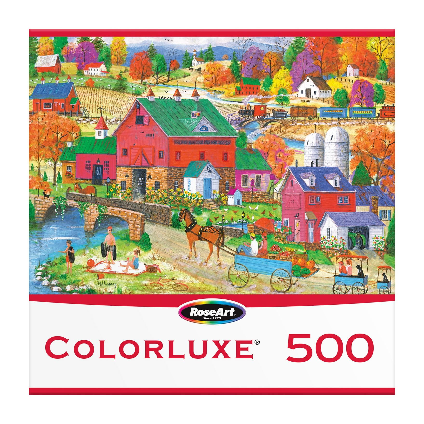 RoseArt Colorluxe 500-Piece Picknickers Adult Interlocking Puzzle