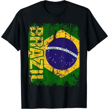 BRAZIL BRASIL Flag Vintage Distressed BRAZIL T-Shirt