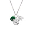 thumbnail image 2 of Delight Jewelry Silvertone Small Green Football Helmet Let Things Go Fall Zoey Charm Necklace, 28", 2 of 4