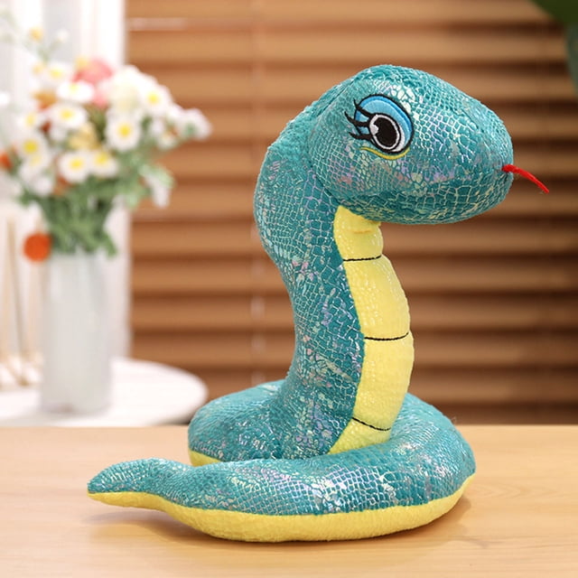 BAOPAI Year Of The Snake 2025 Plush Toy With Realistic Sequins Design, 8 Inch Soft Stuffed Snake Doll For Home Decor And Good Fortune Celebration