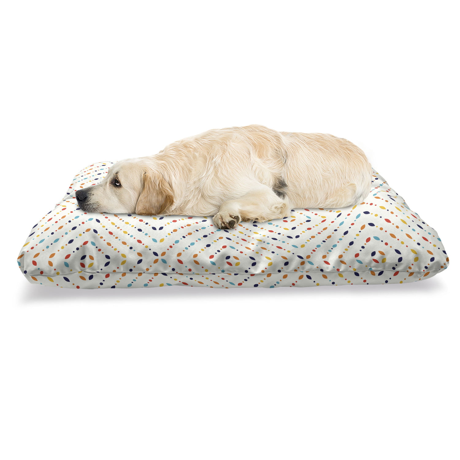 Ambesonne Colorful Pet Bed, Various Skewed Square Nomadic Rug Looking  Seamless Pattern, Chew Resistant Pad For Dogs And Cats Cushion With  Removable