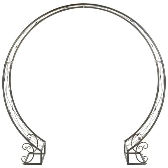 SAFAVIEH Mizell Outdoor Patio Moon Gateway, Antique Black