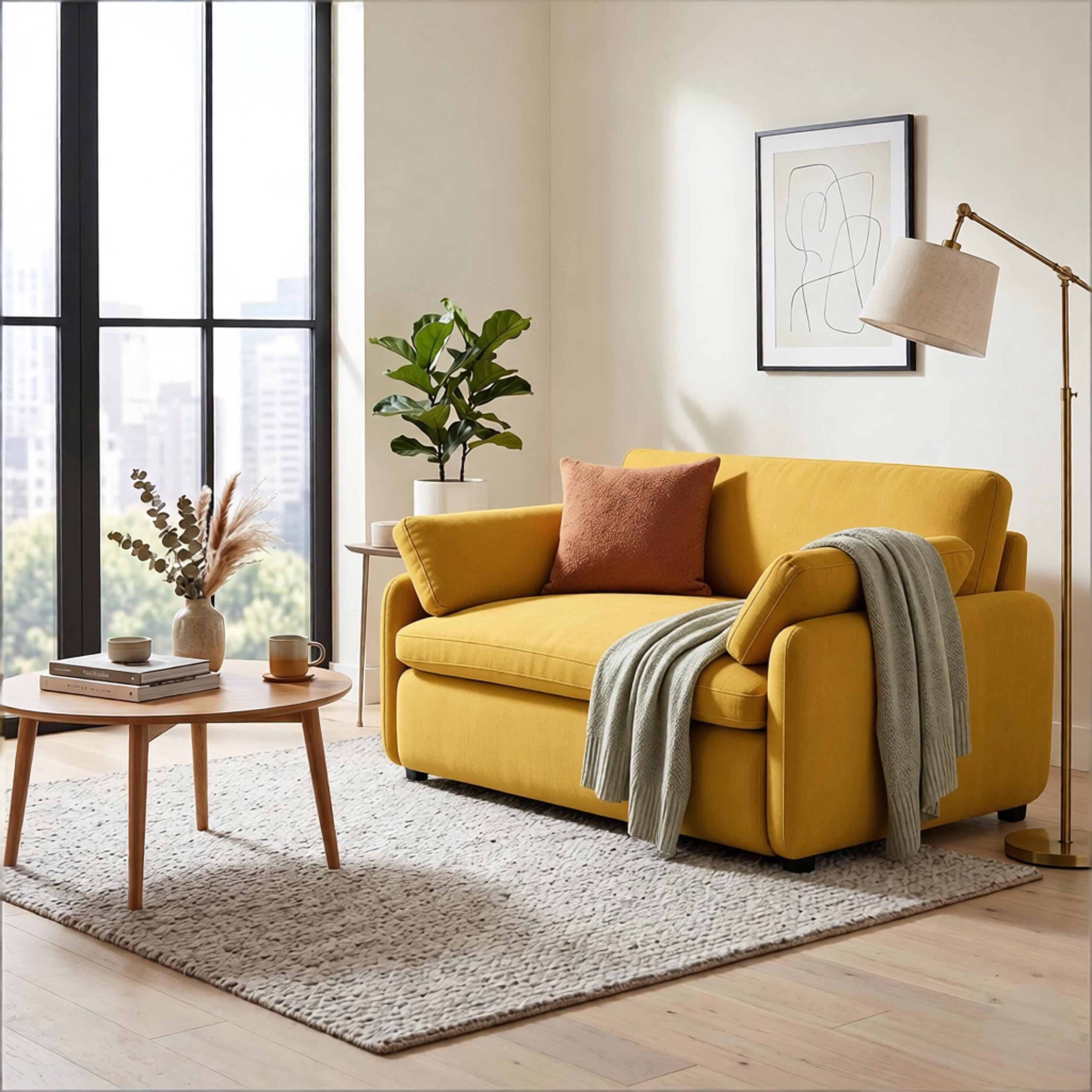 Howcool 50×43 Inch Oversized Chenille Accent Chair, Wide Deep Seat Comfy Armchair with Pillow for Living Room Apartment