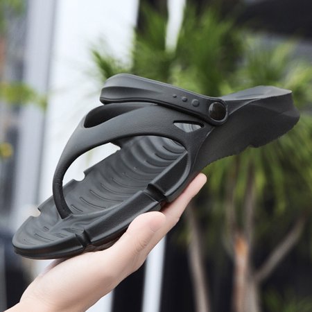 

STEADY Men s Flip Flops Slipper Summer Beach Slippers For Men Non Slip Flat Shoes Black / 39-40