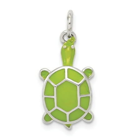 Green Enamel Rose - Roy Rose Jewelry Sterling Silver Green Enameled Turtle Pendant