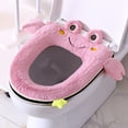 thumbnail image 7 of With Zipper Warm Soft Toilet Seat Cover Plush Household Bathroom Washable Winter Waterproof WC Mat Seat Toilet Accessories (A--With zipper), 7 of 7