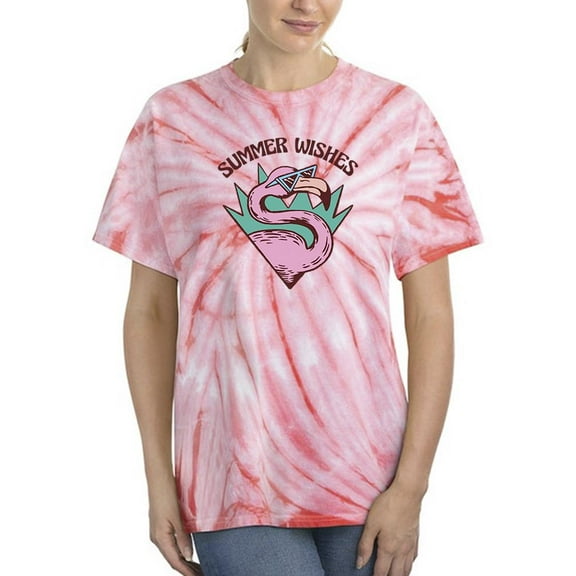 Summer Wishes Flamingo Tie Dye Cyclone Women -Smartprints Designs, Female XX-Large