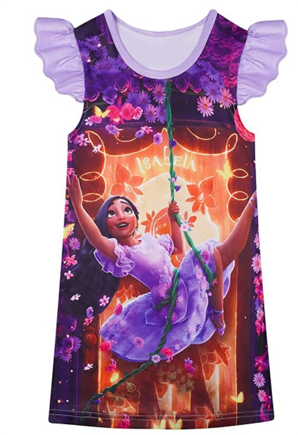 Encanto Princess Girls Dresses Round Neck Nightdress