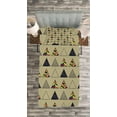 thumbnail image 3 of Ambesonne Grunge Quilted Bedspread Set 2 Pcs, Horizontal Retro Motifs, Twin Size, Multicolor, 3 of 3