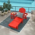 thumbnail image 3 of 2 Piece Laguna Adirondack Poly Reclining Chaise Lounge With Wheels, Red, 3 of 3