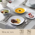 thumbnail image 7 of MALACASA Porcelain Dinnerware Sets, 24 Piece Round White Dishes With Silver Line, Dish set Service for 6, Series ELISA, 7 of 7