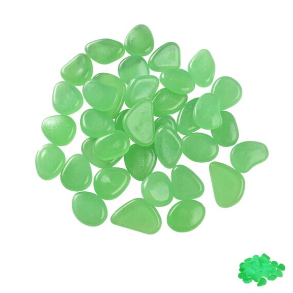 Glow in the Dark Garden Pebbles, Luminous Stones for Outdoor Landscaping, Solar Powered Glowing Rocks for Walkways, Yard, Lawn, DIY Crafts, Plant Pots & Fish Tank Decor (100 PCS)