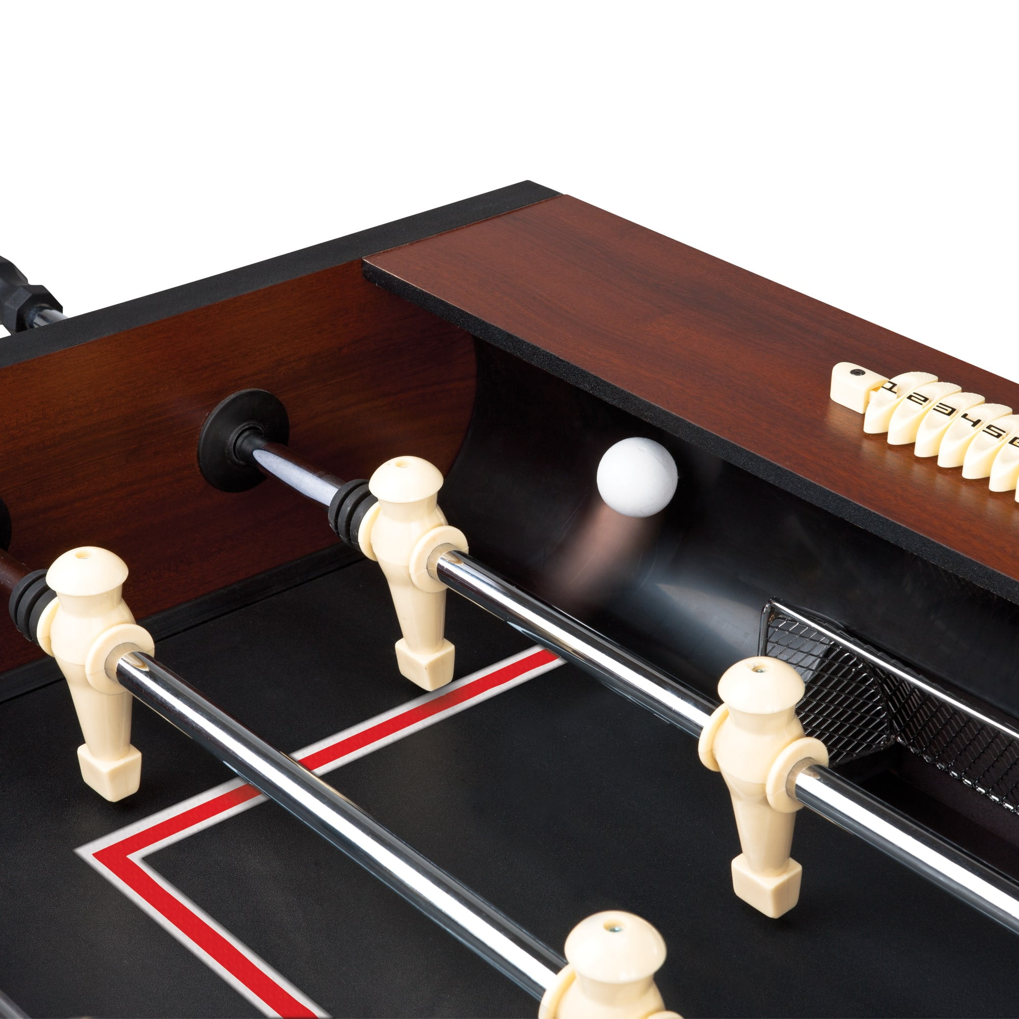 Fat Cat Tirade Mmxi 4 5 Foosball Table With Robot Style Players Family Style Soccer Game With Mahogany Wood Finish And Abacus Scoring