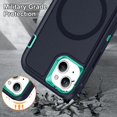 thumbnail image 7 of Allytechgroup iPhone 15 Plus Magsafe Case with Screen Protector, Military Grade Shockproof Rugged Hybrid Hard PC Back Cover Wireless Charging Bumper Phone Case for Apple iPhone 15 Plus,Darkblue, 7 of 7