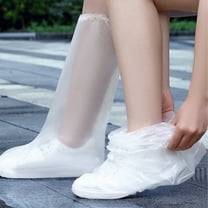 Snmubt Rainy Day Waterproof Plastic Rain Shoes Outdoor Thickening And Lengthening Foot Cover Rain Boots Disposable Rain Shoes (White)