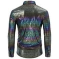 thumbnail image 2 of Mens Disco Shirt Metallic Sequins Shiny Long Sleeve, 2 of 5