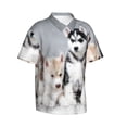 thumbnail image 2 of Lovely Huskies Brother Men'S 3d Print Casual Button Down Shirts, Novelty Hawaiian Short Sleeves 2xl, 2 of 7