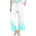 thumbnail image 5 of Riecok Girls Wide Leg Sweatpants Elastic Waist with Pockets Gradient Color Casual Trackpants Mint Green 11 Years, 5 of 8