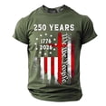 thumbnail image 2 of America 250 Tshirt Unisex Casual Breathable Short Sleeve Comfort Tee Daily Wear 4Th of July Shirts for Men Army Green L, 2 of 5