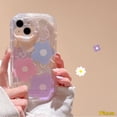 thumbnail image 2 of 3D Ond Borde Curvo Brillante Colorido Flores Frescas Carcasa Compatible Para iPhone 7Plus XR 11 14 12 13 Pro Max X 7 8 6s 6 Plus XS SE 2020 Funda De Tpu Suave A Prueba De Golpes, 2 of 4