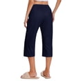 thumbnail image 6 of Ekouaer 2 Pack Women's Capri Pajama Pants Printed Drawstring Comfy Pj Bottoms With Pockets, 6 of 7
