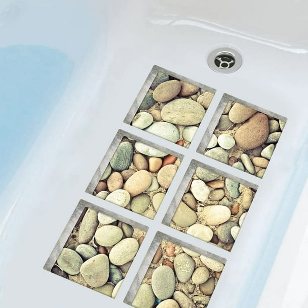 NonSlip Bath Treads Stickers Beach Pattern Square 3D Adhesive Anti