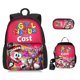 thumbnail image 1 of 3pcs The Amazing Digital Circus Backpack Cute Cartoon School Bag Mochila Anime Pencilbag Set For Kids Birthday Christmas Gift, 1 of 4