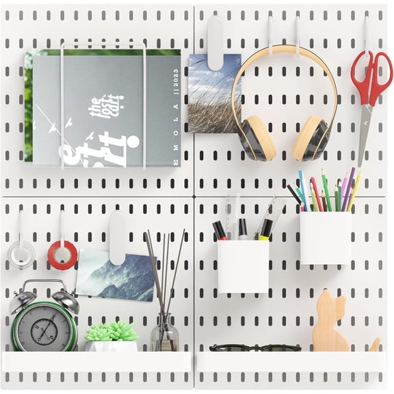 15pcs Pegboard Sets, Peg Board, Pegboard Wall Organizer, Storage System for Workbench, Shop, Shed Modular Peg Board Organizer Board Kit