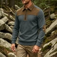 thumbnail image 2 of TOUMENY Men Zip Sweater Casual Long Sleeve Solid Slim Fit Pullover Fall Winter Fashion Trendy Turtleneck Tops Gray XL, 2 of 7
