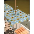 thumbnail image 2 of Outdoor Tablecloth with Umbrella Hole for Patio/Picnic/Party/Camping, Blue Yellow Sunflower Waterproof Table Cloth Square Cover Washable, Summer Botanical Farmhouse Floral (54"x 54"), 2 of 8
