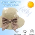 thumbnail image 4 of 56-58 cm circunferencia del sombrero sombrero de ala grande para mujer sombrero de verano sombrero para sol de playa sombrero de paja con lazo, 4 of 5