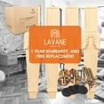 thumbnail image 7 of LAVANE 18 inch / 45cm Wooden Furniture Legs, Set of 4 Solid Wood Carved Geometry Unfinished Replacement Bun Feet with Mounting Plate & Screws for Sofa Cabinet Couch Table TV Stand, 7 of 7