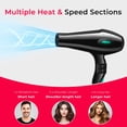 thumbnail image 4 of Morfone Hair Dryer, High-Speed Professional Ionic Blow Dryer with Hair Diffuser & Nozzle for Women & Men, 4 of 9