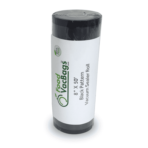 FoodVacBags 8' x 50' Black & Clear Vacuum Sealer Roll