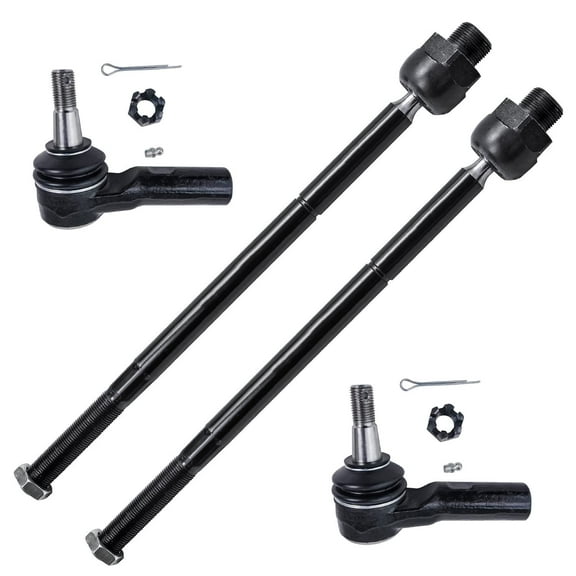 Detroit Axle - Front 4pc Tie Rods for 2006-2010 Dodge Ram 1500, 11-12 Ram 1500, 4 Outer & Inner Tie Rod Ends 2006 2007 2008 2009 2010 2011 2012 Replacement