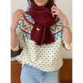 thumbnail image 5 of Suéter Fair Isle de manga larga grueso de invierno vintage Jacquard suéter navideño para mujer suéter suelto informal de moda para parejas suéter de punto, 5 of 5