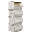 thumbnail image 2 of Topbuy Stackable Bins Set of 4 Storage Cubes Fabric Baskets with Lid Storage Organizers with Handles Brown, 2 of 8