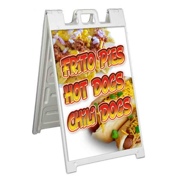 Frito Hot Dogs Chili Dogs (24" X 36") Standard A-Frame Signicade, Includes Decal Applied To Stand