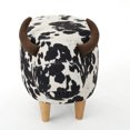 thumbnail image 4 of GDF Studio Moria Modern Velvet Cow Ottoman, Black and White, 4 of 7