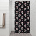 thumbnail image 2 of Black Pink Skull Pattern Shower Curtain 36"x72" ,Bathroom Decorative Shower Curtains Set with 12 Hooks,Modern Waterproof Washable Shower Curtain, 2 of 6