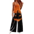 thumbnail image 7 of Womens Fall Fashion Jumpsuit Spooky Season Casual Overalls Wide Leg Pants with Pockets, Halloween Trick or Treat Party Costume 4XL, 7 of 7