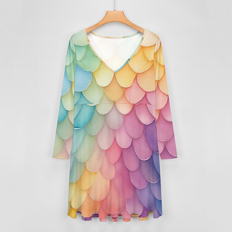 mermaid rainbow dress Rainbow Holographic Mermaid Dress: Tie Dye Rave Skater Dress