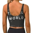thumbnail image 4 of Picia Travel The World1 Sports Bra for Women,Padded Strappy Sports Bras Medium Support Yoga Bra with Removable Cups,Running Yoga Bra-, 4 of 9