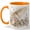 Orange, variant on Vintage Lace Umbrella Coffee Mug, Watercolor Floral Parasol with Butterflies, 11 oz Ceramic Cup