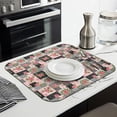 thumbnail image 3 of Pioneer Flower Floral Print Pattern Kitchen Dish Drying Mat 1 Pack, Ultra Absorbent Microfiber Drainer Mat, 16"x18", 3 of 6