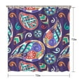 thumbnail image 5 of Colorful Bohemian Floral Curtain 72x72 Inches, Quick-Dry Polyester with Hooks, Vintage Paisley Artistic Design for Bathrooms, 5 of 5