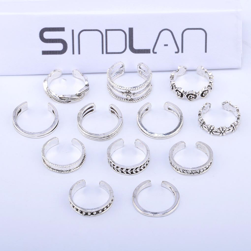 Pair Of Spring Design White Stones Pure Silver Toe Ring – Sundari Silks