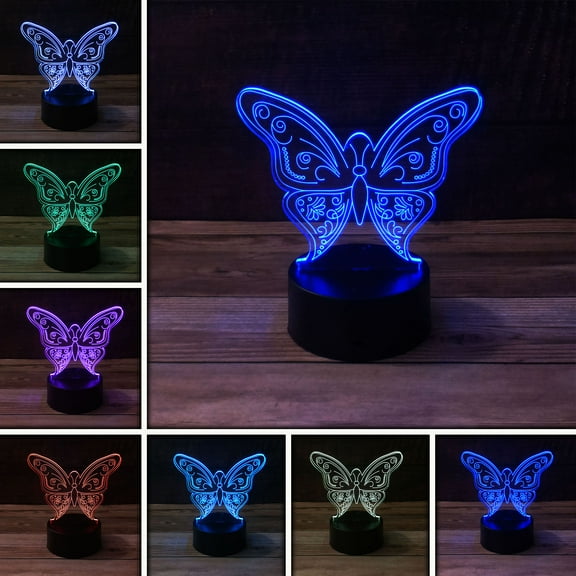 3D Cute Butterfly Acrylic for LED Lamp Base (Acrylic Only. Base Not Included)