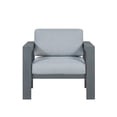 thumbnail image 3 of Pemberly Row Outdoor Arm Chair with Aluminum Metal Frame - Gray, 3 of 5